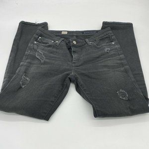 Adriano Goldschmied AG Distress Jeans Gray Rip Pre